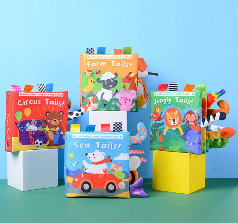 Baby Cloth Book with Cartoon Animal Tails