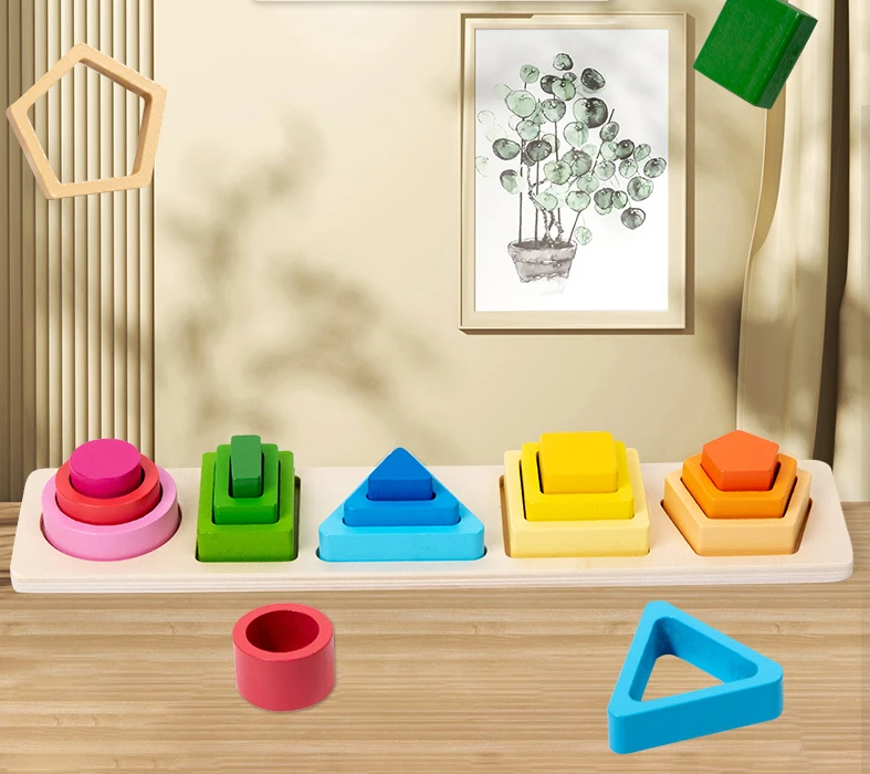 Montessori Wooden Sorting and Stacking Toy 