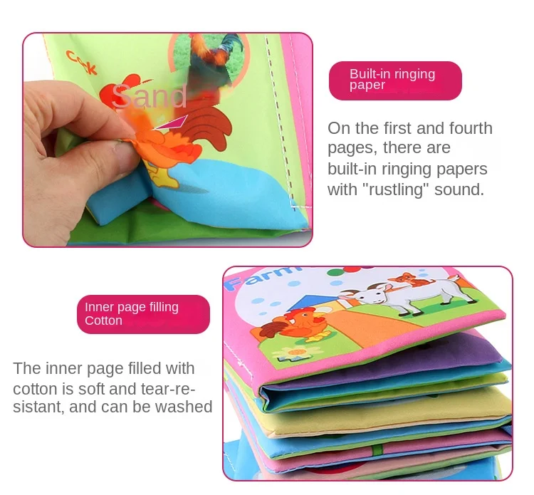 0-12 Months Montesori Baby Cloth Book Specifications