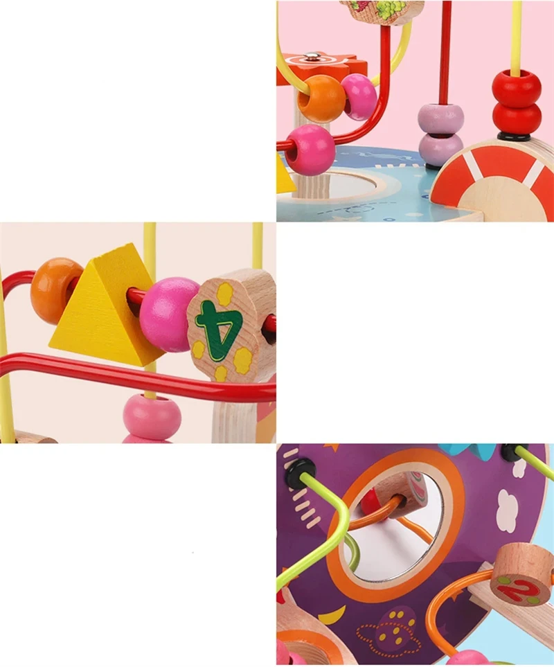 Montessori Wooden Bead Maze Toy details