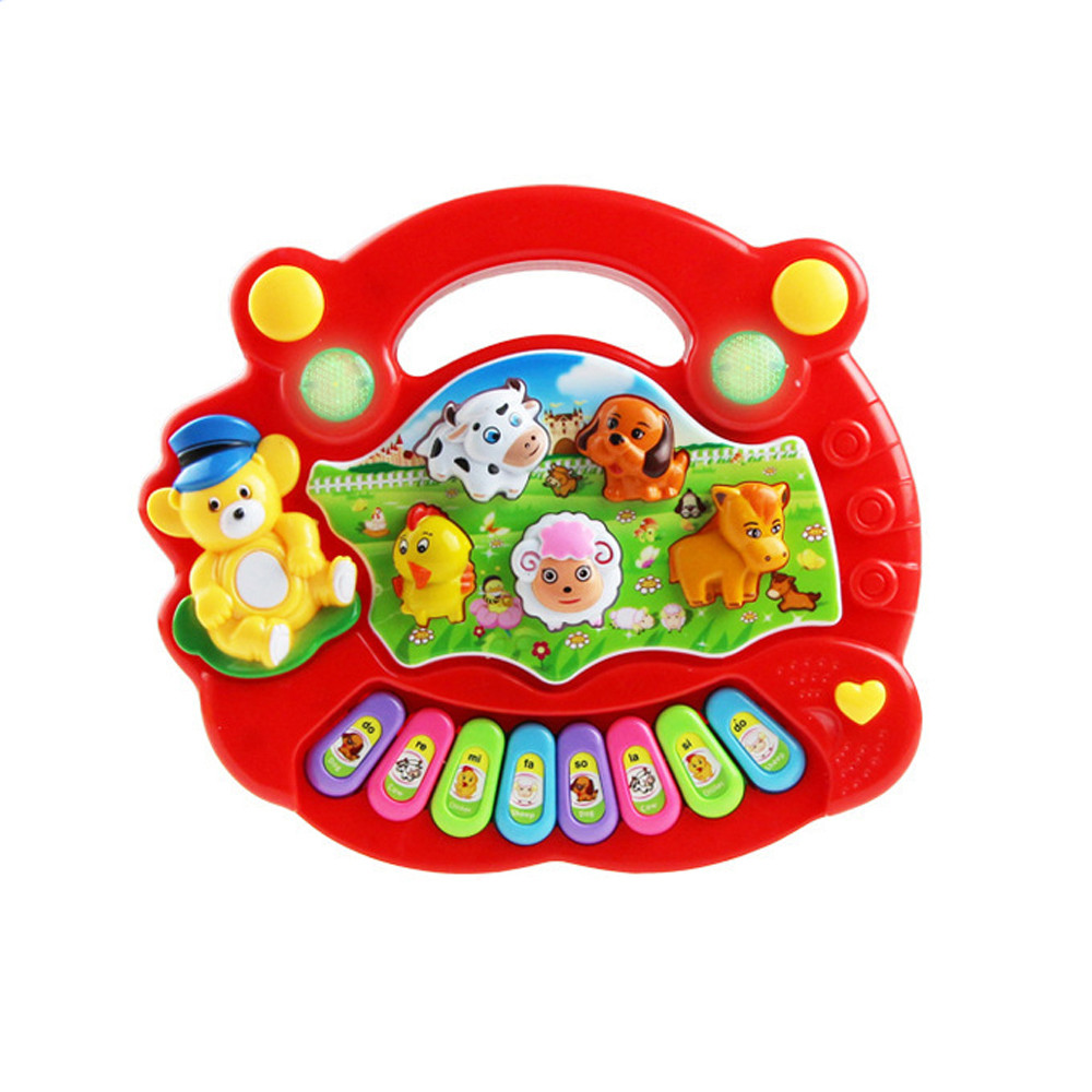 Red Animal Sound Baby Piano Toy