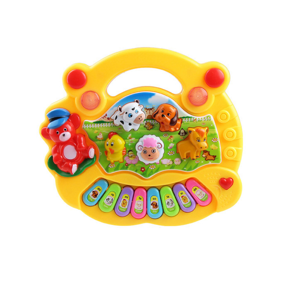Yellow Animal Sound Baby Piano Toy