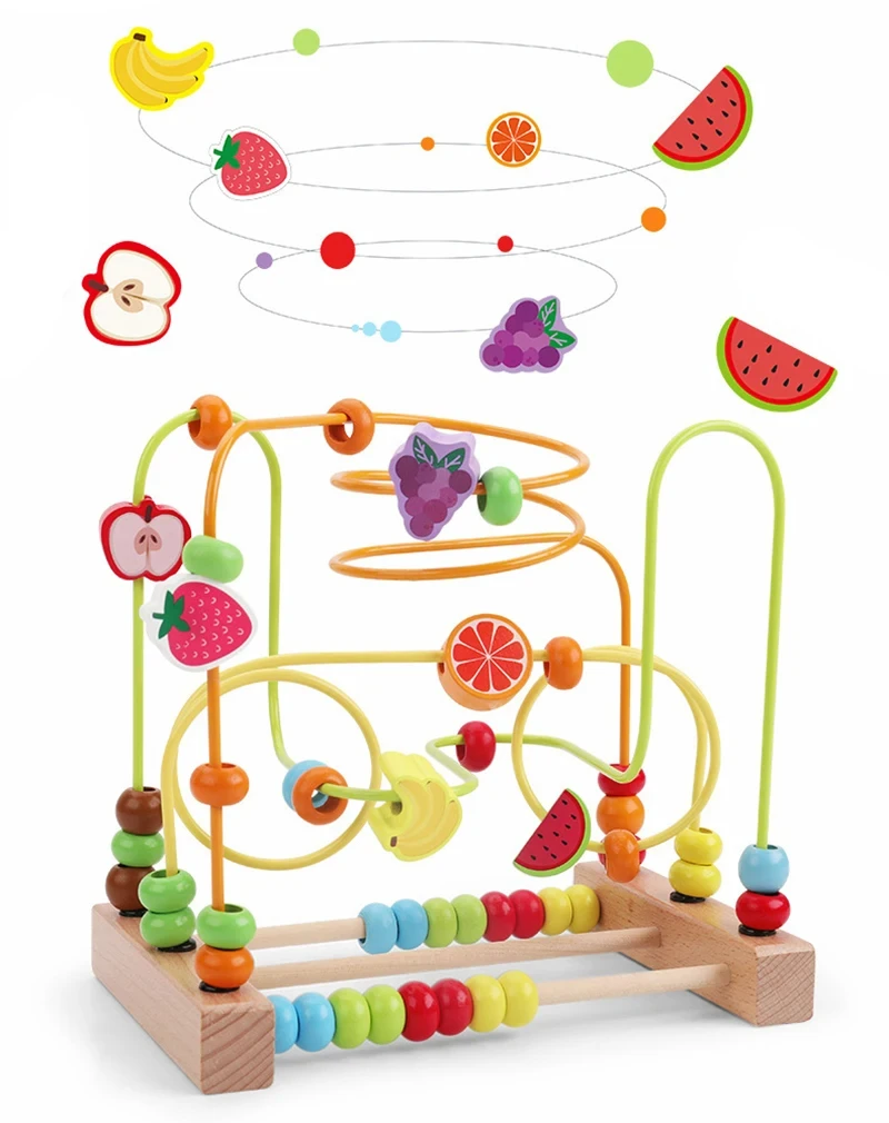 Montessori Wooden Bead Maze Toy