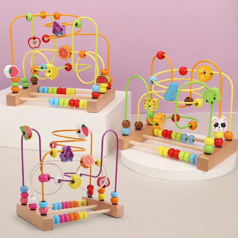 Montessori Wooden Bead Maze Toy variations