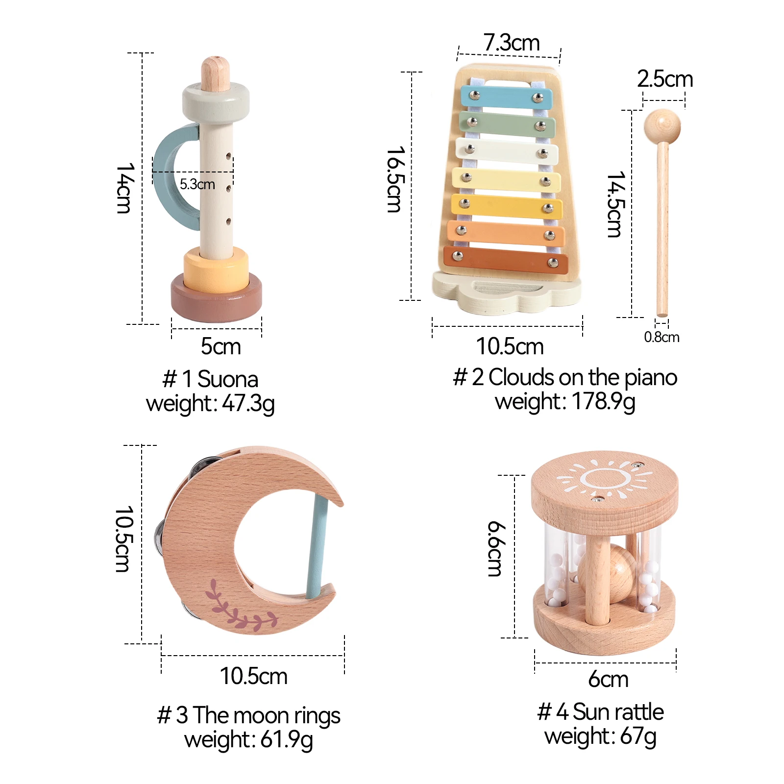Montessori Musical Instruments Set size