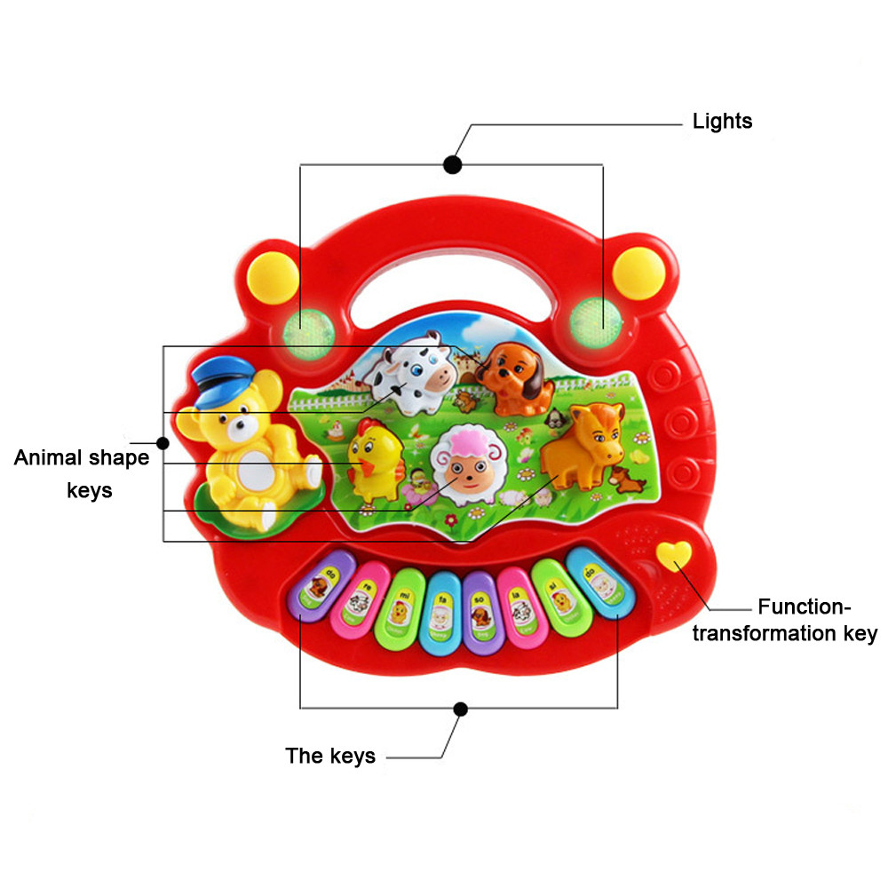 Animal Sound Baby Piano Toy keys and lights