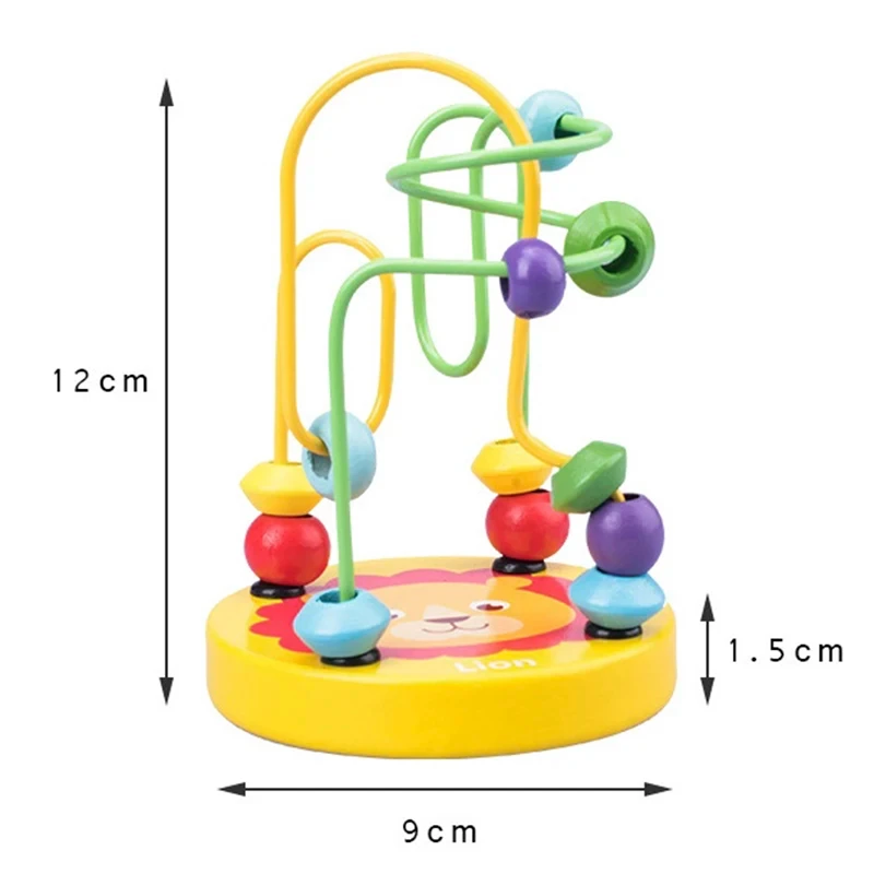 small Montessori Wooden Bead Maze Toy dimensions