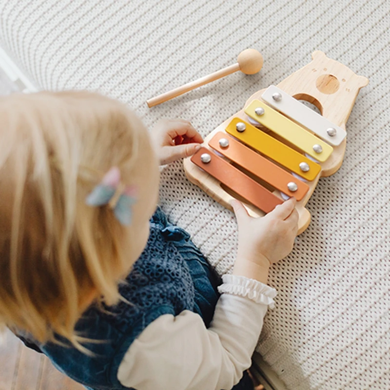 Wooden Montessori Musical Toy for Babies in action