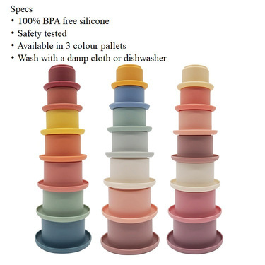 Silicone Hourglass Stacking Cups for Babies