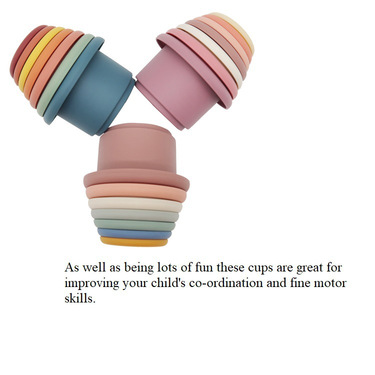 Silicone Hourglass Stacking Cups for Babies